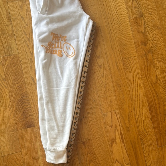 White Joggers with Orange Print - Picture 2 of 5